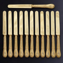 Load image into Gallery viewer, 36pc ODIOT French Sterling Silver 18k Gold Vermeil Armorial Flatware