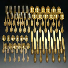 Load image into Gallery viewer, french sterling silver flatware dining table set forks spoons