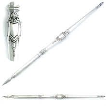 Load image into Gallery viewer, 4pc Antique French .800 Silver Desk Set, Writing Tools, Dip Pen, Letter Opener, Wax Seal