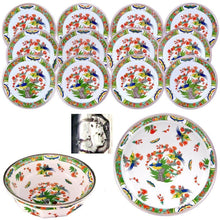 Load image into Gallery viewer, 14pc Rare French Sterling Silver Raynaud Limoges Porcelain Dessert Service, Plates, Large Tray & Bowl
