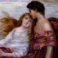 Load image into Gallery viewer, LARGE ANTIQUE FRENCH PORCELAIN JARDINIERE HAND PAINTED ROMANTIC SCENE DATED 1906