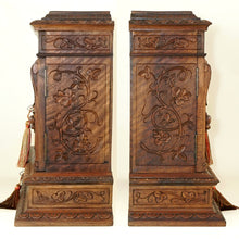 Load image into Gallery viewer, Antique French Hand Carved Wood 15&quot; Table Top Cabinet, Black Forest
