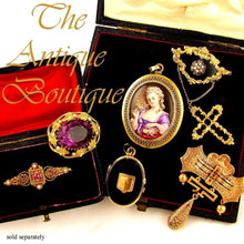 Load image into Gallery viewer, Antique 14k Gold Amethyst & Seed Pearl Brooch / Pin