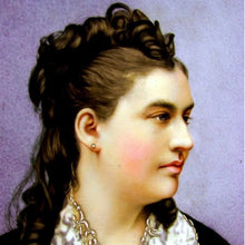 Load image into Gallery viewer, Antique French Hand Painted Porcelain Portrait Plaque of a Lady, Signed E. Yvetot