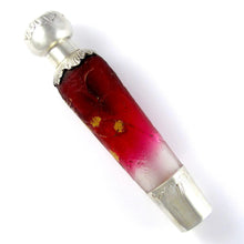 Load image into Gallery viewer, Antique Art Nouveau French Sterling Silver Cameo Glass Flask