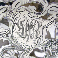 Load image into Gallery viewer, Antique Art Nouveau GORHAM Sterling Silver Overlay Flask, Figural Lady & Cherub