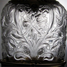 Load image into Gallery viewer, Antique Art Nouveau GORHAM Sterling Silver & Glass Flask,