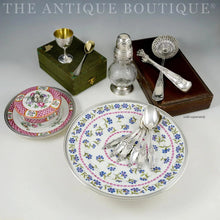 Load image into Gallery viewer, Antique  French Sterling Silver  Crystal Sugar Shaker, Caster, Muffineer