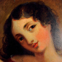 Load image into Gallery viewer, Antique English 19c Oil Painting, Lady & Dog, King Charles Spaniel