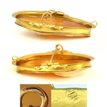Load image into Gallery viewer, Antique French 18K Gold Hand Carved Shell Cameo Brooch, Eagle Hallmark