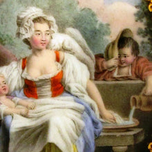 Load image into Gallery viewer, Antique French 18K Yellow Gold & Baroque Pearls Brooch, Enamel Miniature Portrait of Mother & Her Children