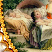 Load image into Gallery viewer, Antique French 18K Yellow Gold & Baroque Pearls Brooch, Enamel Miniature Portrait of Mother & Her Children