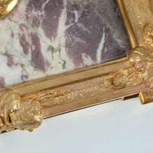 Load image into Gallery viewer, Antique French Art Nouveau Bronze & Marble Inkwell, Inkstand, Signed A. Marionnet