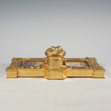 Load image into Gallery viewer, Antique French Art Nouveau Bronze & Marble Inkwell, Inkstand, Signed A. Marionnet