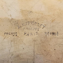 Load image into Gallery viewer, Antique French Art Nouveau Bronze & Marble Inkwell, Inkstand, Signed A. Marionnet