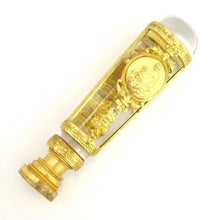 Load image into Gallery viewer, Antique French Empire Crystal Gilt Bronze Ormolu Wax Seal / Desk Stamp