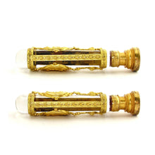 Load image into Gallery viewer, Antique French Empire Crystal Gilt Bronze Ormolu Wax Seal / Desk Stamp