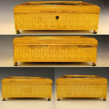Load image into Gallery viewer, Antique French Gilt Bronze Jewelry Casket Box, Enamel Portrait Plaque, Tavern Scene with Cavaliers