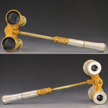 Load image into Gallery viewer, Antique French Lemaire Paris Mother of Pearl Opera Glasses with Extending Lorgnette Handle