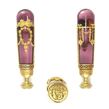 Load image into Gallery viewer, Antique French Napoleon III Empire Cut Crystal & Gilt Bronze Writing Desk Set, Wax Seal & Page Turner
