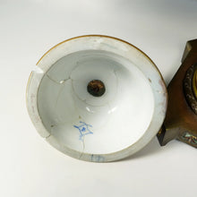 Load image into Gallery viewer, Antique French Sevres Style Porcelain Urn Satyr Bronze Handles, Hand Painted Gilt & Rococo Scene