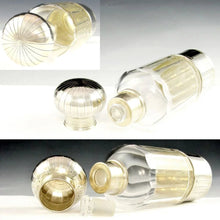 Load image into Gallery viewer, Antique French Sterling Silver Cut Glass Flask