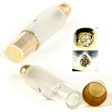 Load image into Gallery viewer, Antique French Sterling Silver Glass Flask in Box, Enamel Flowers