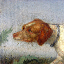 Load image into Gallery viewer, Antique Signed European Painting Hunting Dog & Thistle, Dated 1876