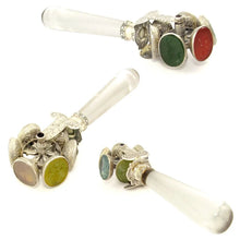 Load image into Gallery viewer, Antique Silver Wax Seal Wheel / Rotating Letter Desk Stamp