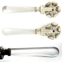 Load image into Gallery viewer, Antique Silver Wax Seal Wheel / Rotating Letter Desk Stamp