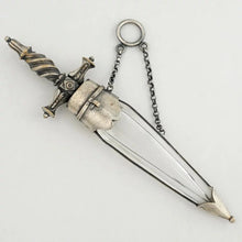 Load image into Gallery viewer, Antique Victorian Perfume Bottle Chatelaine, Figural Sword