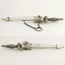 Load image into Gallery viewer, Antique Victorian Perfume Bottle Chatelaine, Figural Sword