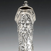 Load image into Gallery viewer, Puiforcat Antique French Sterling Silver Cameo Acid Etched Glass Claret Jug Ewer, Mascaron Face