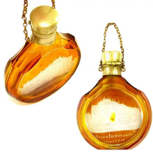 Load image into Gallery viewer, Antique Bohemian Glass Cut to Clear Engraved Perfume Bottle Chatelaine