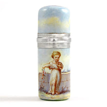 Load image into Gallery viewer, Antique French .800 Silver Enamel Scent Perfume Bottle, Boar's Head Hallmark