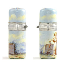Load image into Gallery viewer, Antique French .800 Silver Enamel Scent Perfume Bottle, Boar's Head Hallmark