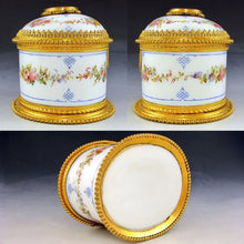Load image into Gallery viewer, Antique French Hand Painted Opaline Glass Jewelry Casket Box