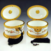 Load image into Gallery viewer, Antique French opaline jewelry box with key