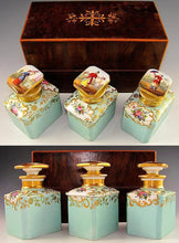 Load image into Gallery viewer, Antique French Tea Caddy Box, Old Paris Porcelain Bottles