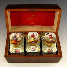 Load image into Gallery viewer, Antique French Tea Caddy Box, Old Paris Porcelain Bottles