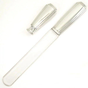 Art Deco French Sterling Silver & Cut Glass Writing Desk Set, Wax Seal Stamp & Paper Knife