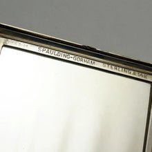 Load image into Gallery viewer, Art Deco Gorham Sterling Silver 14K Gold Sapphires Jeweled Compact Mirror