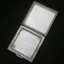 Load image into Gallery viewer, Art Deco Gorham Sterling Silver 14K Gold Sapphires Jeweled Compact Mirror