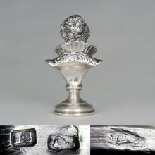 Load image into Gallery viewer, Antique Austrian Solid Silver Wax Seal, Austro-Hungarian Desk Stamp Renaissance Lady Bust Sculpture Figure