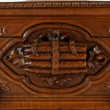 Load image into Gallery viewer, Antique Black Forest Carved Wood Cigar Caddy, Box, Porcelain Portrait Plaque