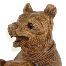 Load image into Gallery viewer, Large 18" Tall Black Forest Style Carved Wood Bear