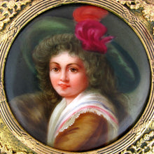Load image into Gallery viewer, Antique Hutschenreuther Hand Painted Porcelain Portrait Plaque Gilt Bronze Jewelry Box