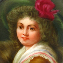 Load image into Gallery viewer, Antique Hutschenreuther Hand Painted Porcelain Portrait Plaque Gilt Bronze Jewelry Box