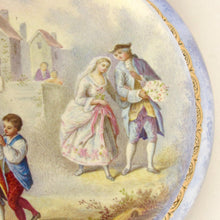 Load image into Gallery viewer, Antique French 800 Silver Gilt Vermeil Viennese Enamel Snuff Box Wedding Scene