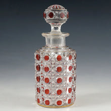 Load image into Gallery viewer, Vintage Glass Perfume Cologne Bottle, Cranberry Hobnail & Diamond Pattern